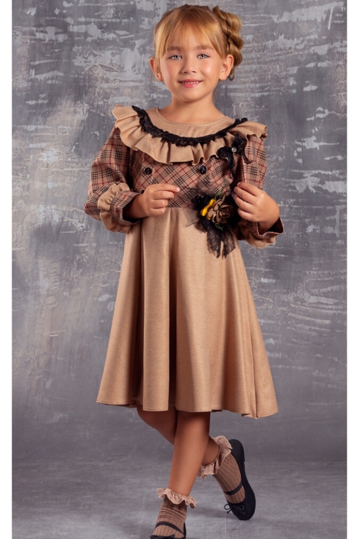 Wholesale Girls Dress with Flower 6-12Y - Producer: Tivido - Wholesale Kids & Baby Clothes From Turkey - TheBS Kids