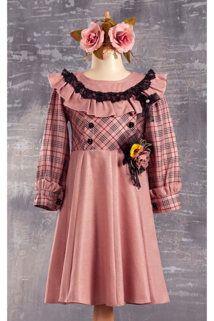 Wholesale Girls Dress with Flower 6-12Y - Producer: Tivido - Wholesale Kids & Baby Clothes From Turkey - TheBS Kids