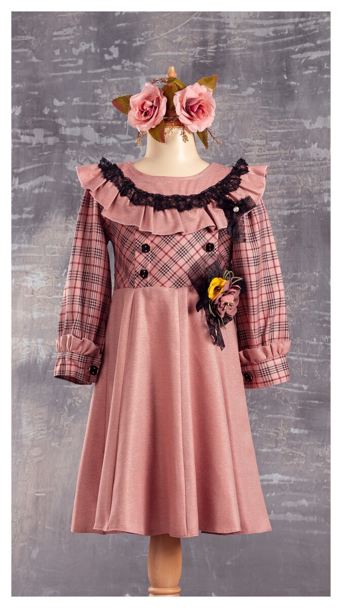 Wholesale Girls Dress with Flower 6-12Y - Producer: Tivido - Wholesale Kids & Baby Clothes From Turkey - TheBS Kids