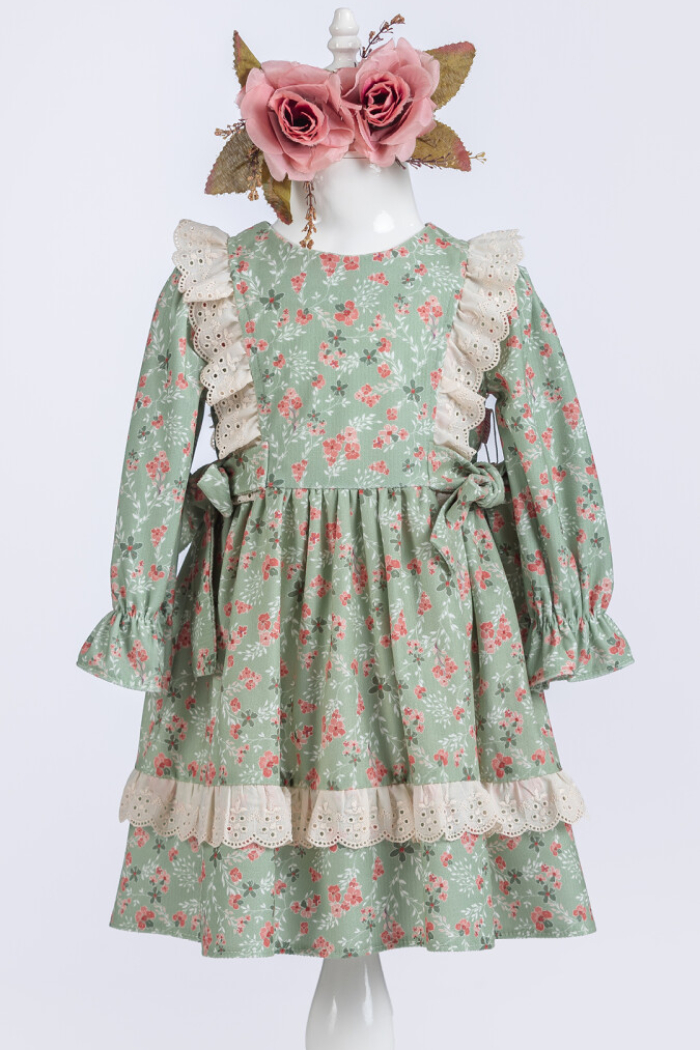 Wholesale Girls Dress with Flowers Printed 2-5Y - Producer: Tivido - Wholesale Kids & Baby Clothes From Turkey - TheBS Kids