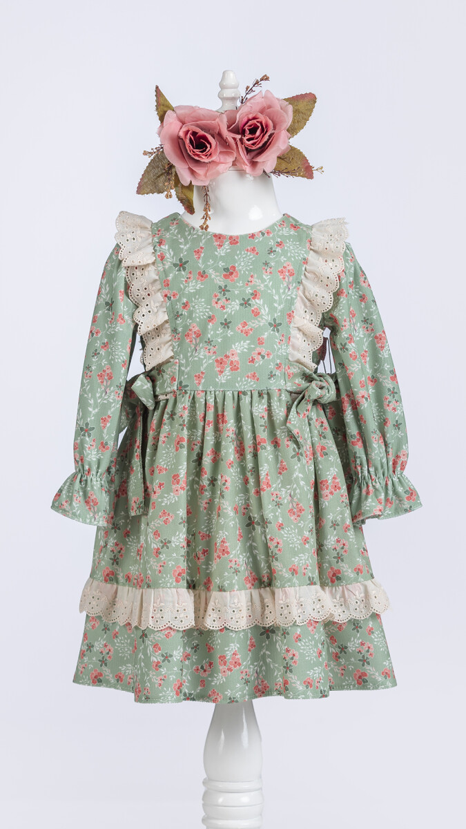 Wholesale Girls Dress with Flowers Printed 2-5Y - Producer: Tivido - Wholesale Kids & Baby Clothes From Turkey - TheBS Kids