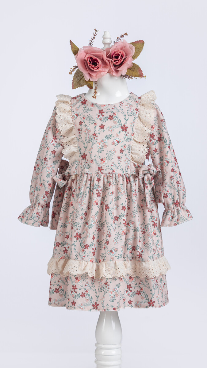 Wholesale Girls Dress with Flowers Printed 2-5Y - Producer: Tivido - Wholesale Kids & Baby Clothes From Turkey - TheBS Kids