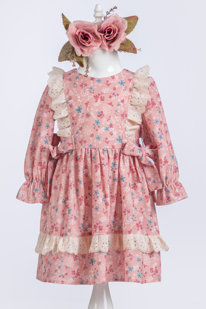 Wholesale Girls Dress with Flowers Printed 2-5Y - Producer: Tivido - Wholesale Kids & Baby Clothes From Turkey - TheBS Kids