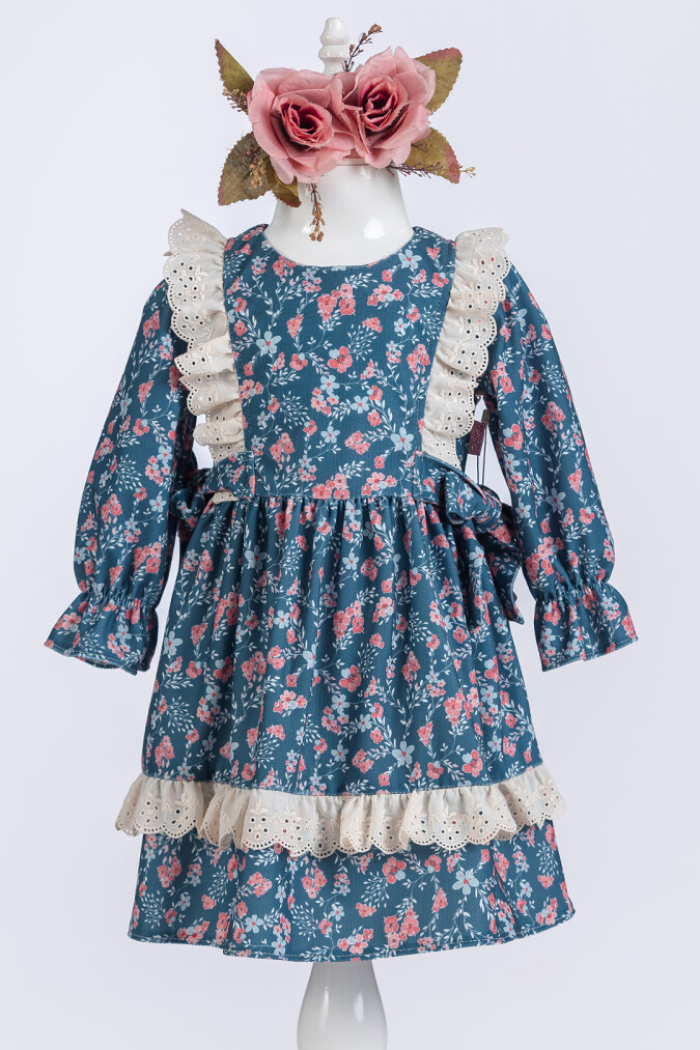 Wholesale Girls Dress with Flowers Printed 2-5Y - Producer: Tivido - Wholesale Kids & Baby Clothes From Turkey - TheBS Kids