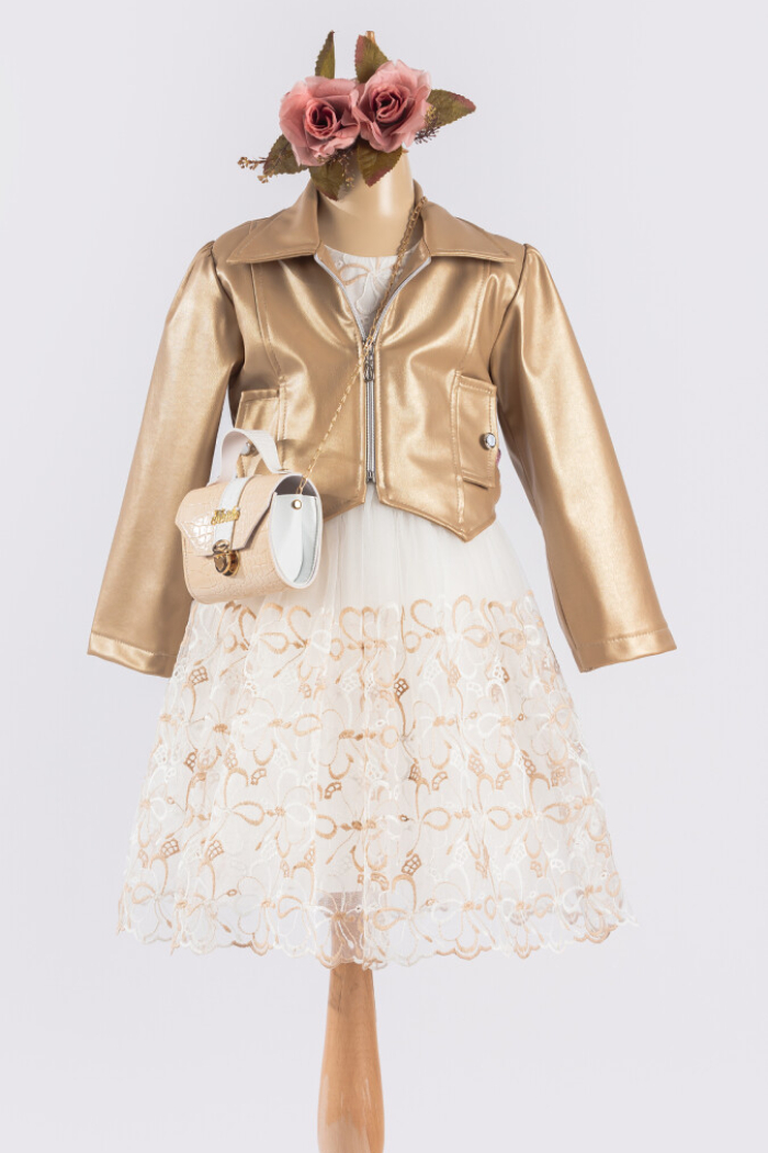 Wholesale Girls Dress with Jacket and Bag 6-12Y - Producer: Tivido - Wholesale Kids & Baby Clothes From Turkey - TheBS Kids