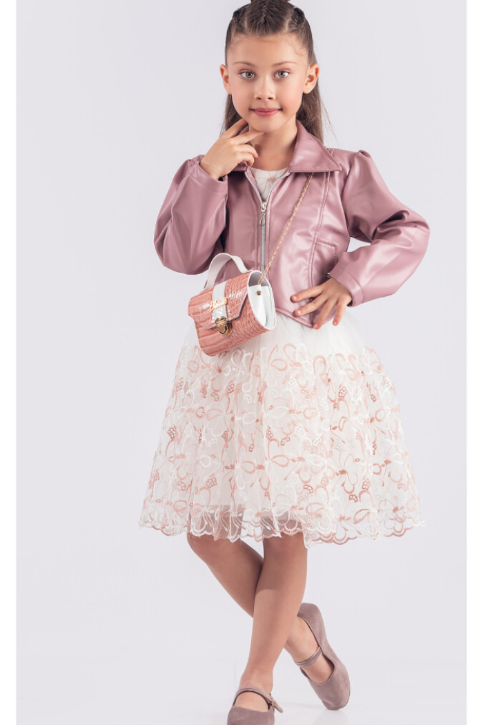 Wholesale Girls Dress with Jacket and Bag 6-12Y - Producer: Tivido - Wholesale Kids & Baby Clothes From Turkey - TheBS Kids