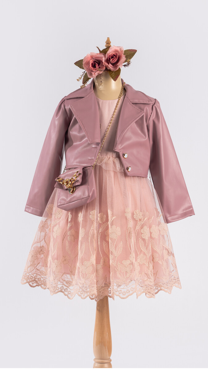 Wholesale Girls Dress with Jacket and Bag 6-12Y - Producer: Tivido - Wholesale Kids & Baby Clothes From Turkey - TheBS Kids