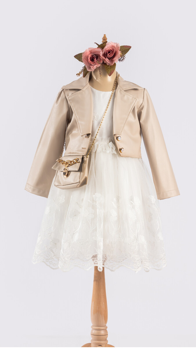 Wholesale Girls Dress with Jacket and Bag 6-12Y - Producer: Tivido - Wholesale Kids & Baby Clothes From Turkey - TheBS Kids