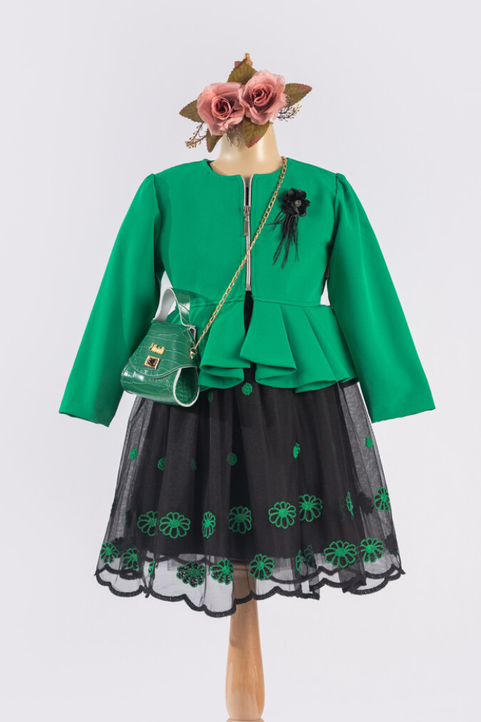 Wholesale Girls Dress with Jacket and Bag 6-12Y - Producer: Tivido - Wholesale Kids & Baby Clothes From Turkey - TheBS Kids