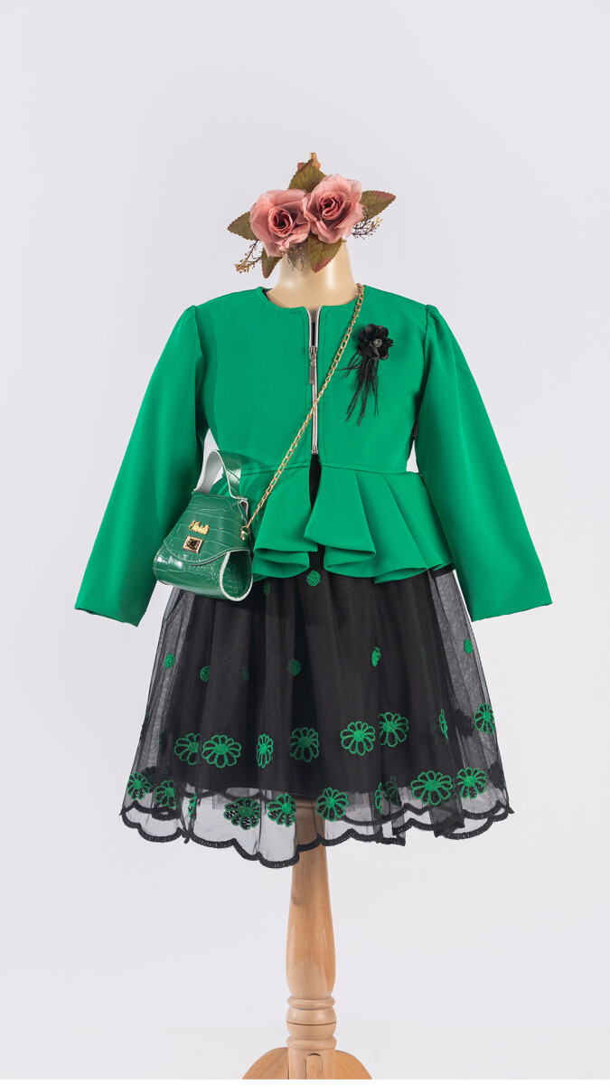 Wholesale Girls Dress with Jacket and Bag 6-12Y - Producer: Tivido - Wholesale Kids & Baby Clothes From Turkey - TheBS Kids