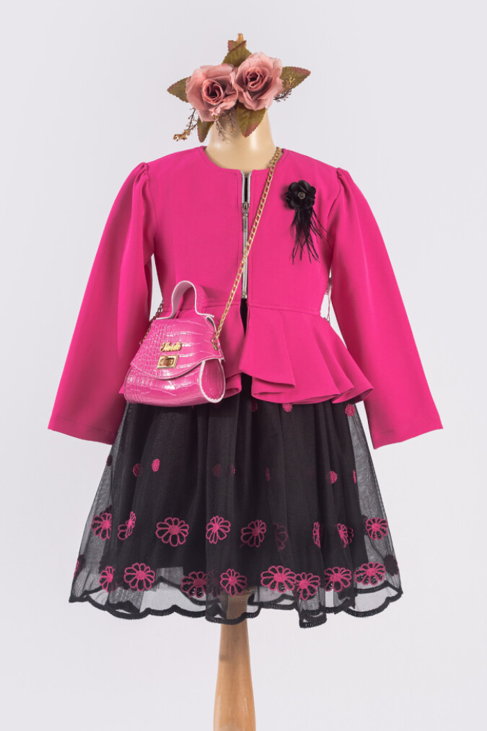 Wholesale Girls Dress with Jacket and Bag 6-12Y - Producer: Tivido - Wholesale Kids & Baby Clothes From Turkey - TheBS Kids