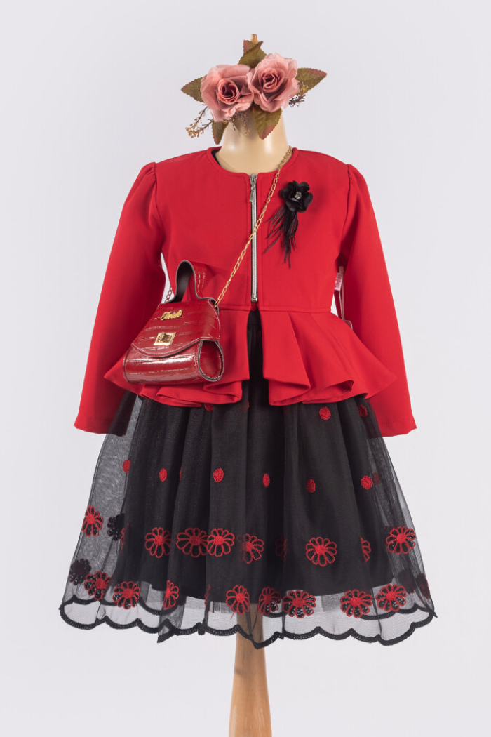 Wholesale Girls Dress with Jacket and Bag 6-12Y - Producer: Tivido - Wholesale Kids & Baby Clothes From Turkey - TheBS Kids