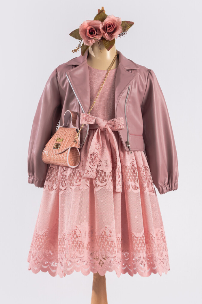 Wholesale Girls Dress with Jacket and Bag 6-12Y - Producer: Tivido - Wholesale Kids & Baby Clothes From Turkey - TheBS Kids