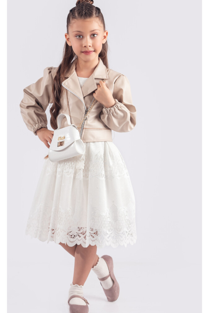 Wholesale Girls Dress with Jacket and Bag 6-12Y - Producer: Tivido - Wholesale Kids & Baby Clothes From Turkey - TheBS Kids