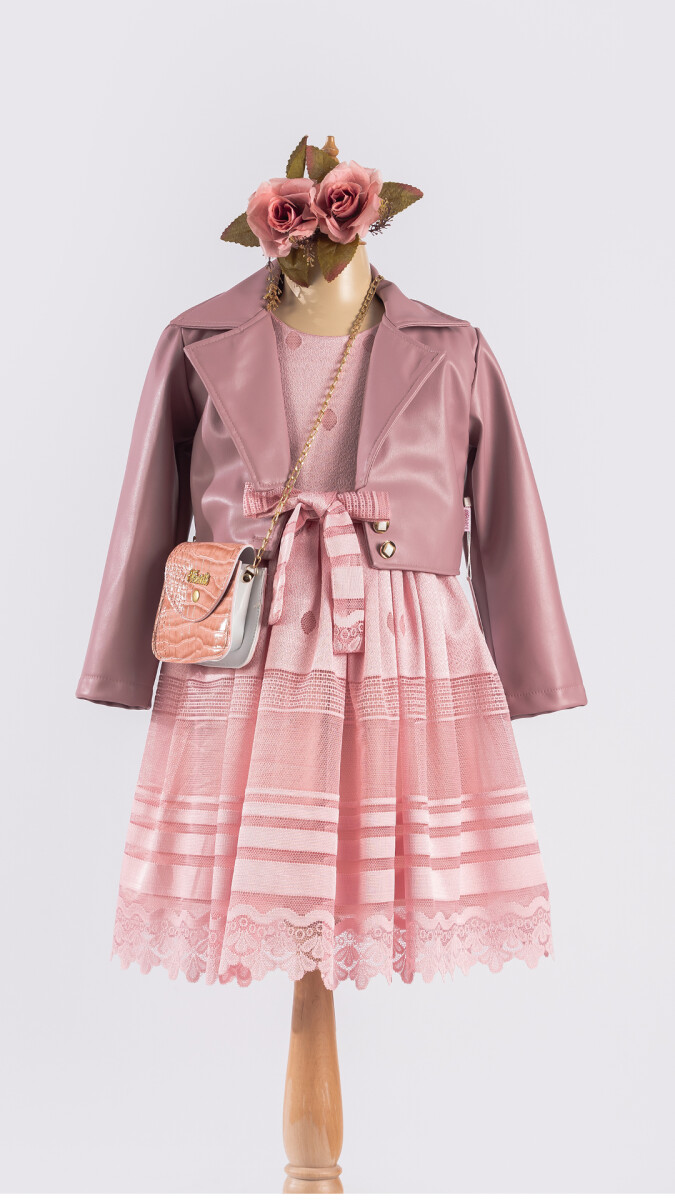 Wholesale Girls Dress with Jacket and Bag 6-12Y - Producer: Tivido - Wholesale Kids & Baby Clothes From Turkey - TheBS Kids