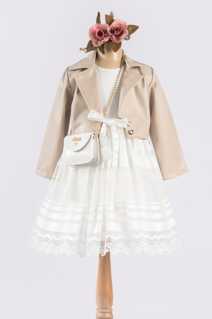Wholesale Girls Dress with Jacket and Bag 6-12Y - Producer: Tivido - Wholesale Kids & Baby Clothes From Turkey - TheBS Kids