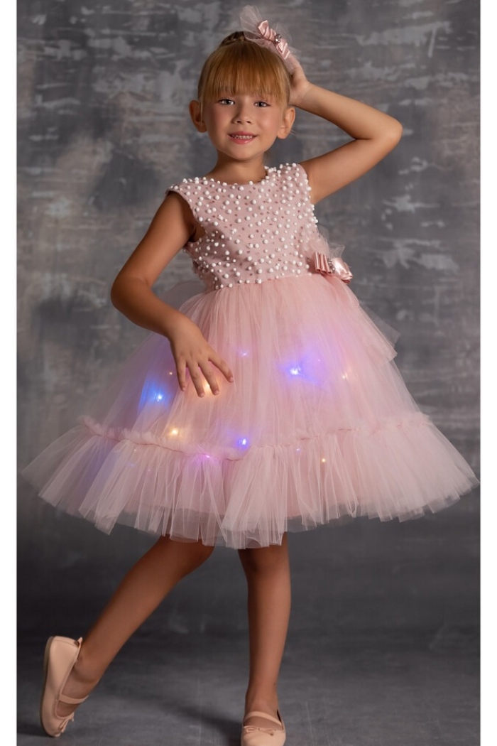 Wholesale Girls Dress with Lights 5-8Y - Producer: Tivido - Wholesale Kids & Baby Clothes From Turkey - TheBS Kids