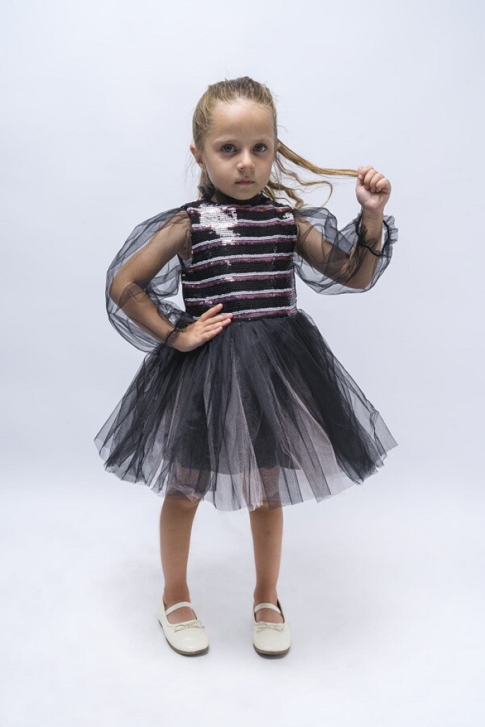 Wholesale Girls Dress with Striped 6-9Y - Producer: Wecan - Wholesale Kids & Baby Clothes From Turkey - TheBS Kids