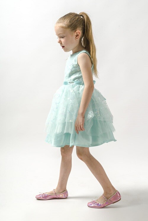 Wholesale Girls Dress with Tulle Stars Patterned 2-5Y - Producer: Wecan - Wholesale Kids & Baby Clothes From Turkey - TheBS Kids