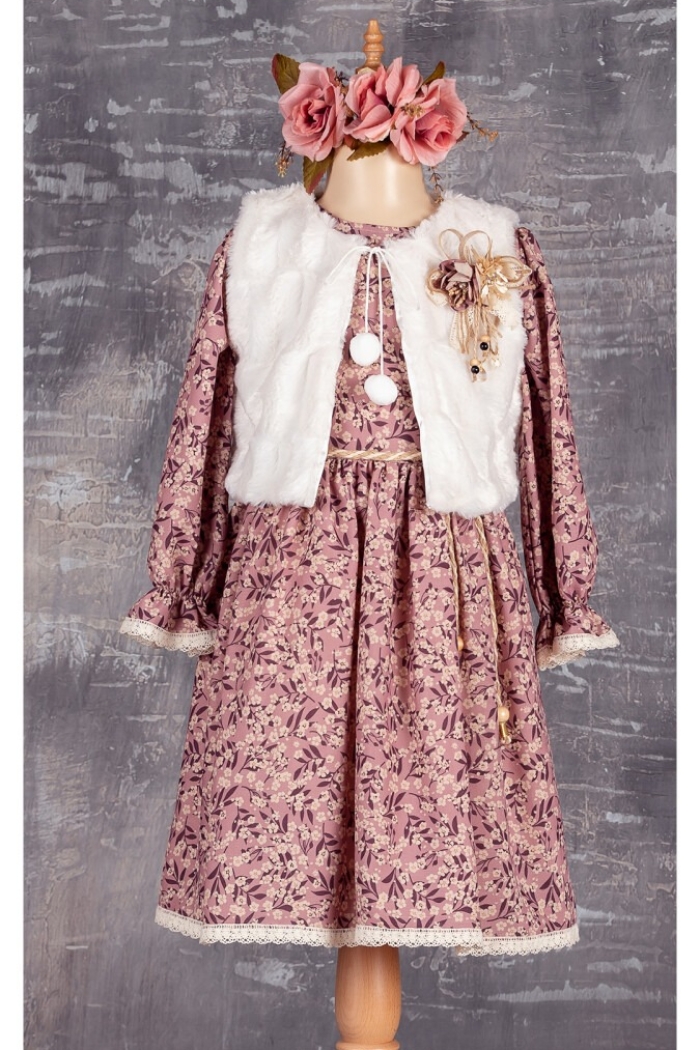 Wholesale Girls Dress with Vest 6-12Y - Producer: Tivido - Wholesale Kids & Baby Clothes From Turkey - TheBS Kids