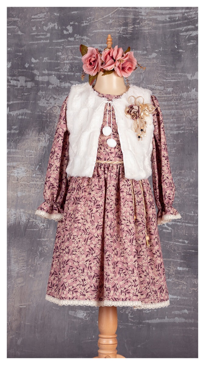 Wholesale Girls Dress with Vest 6-12Y - Producer: Tivido - Wholesale Kids & Baby Clothes From Turkey - TheBS Kids
