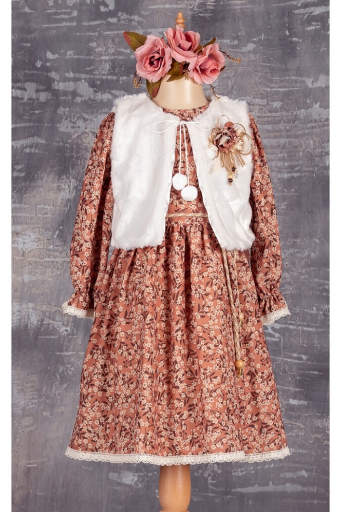 Wholesale Girls Dress with Vest 6-12Y - Producer: Tivido - Wholesale Kids & Baby Clothes From Turkey - TheBS Kids