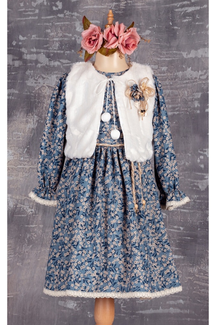 Wholesale Girls Dress with Vest 6-12Y - Producer: Tivido - Wholesale Kids & Baby Clothes From Turkey - TheBS Kids