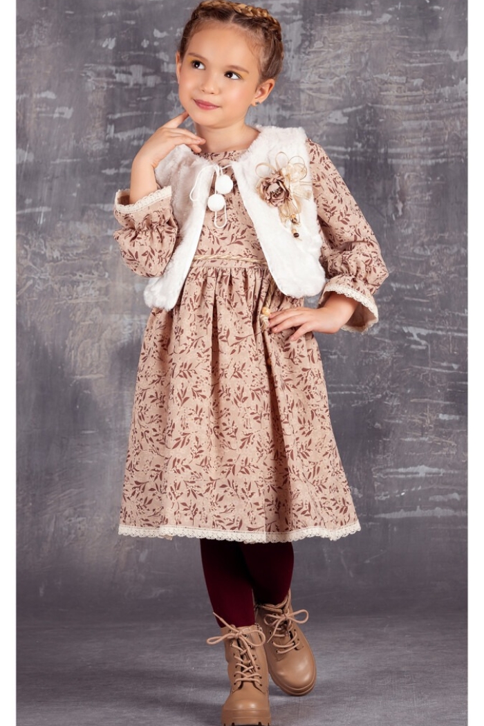 Wholesale Girls Dress with Vest 6-12Y - Producer: Tivido - Wholesale Kids & Baby Clothes From Turkey - TheBS Kids
