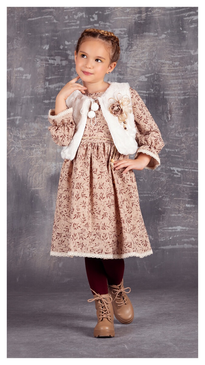 Wholesale Girls Dress with Vest 6-12Y - Producer: Tivido - Wholesale Kids & Baby Clothes From Turkey - TheBS Kids