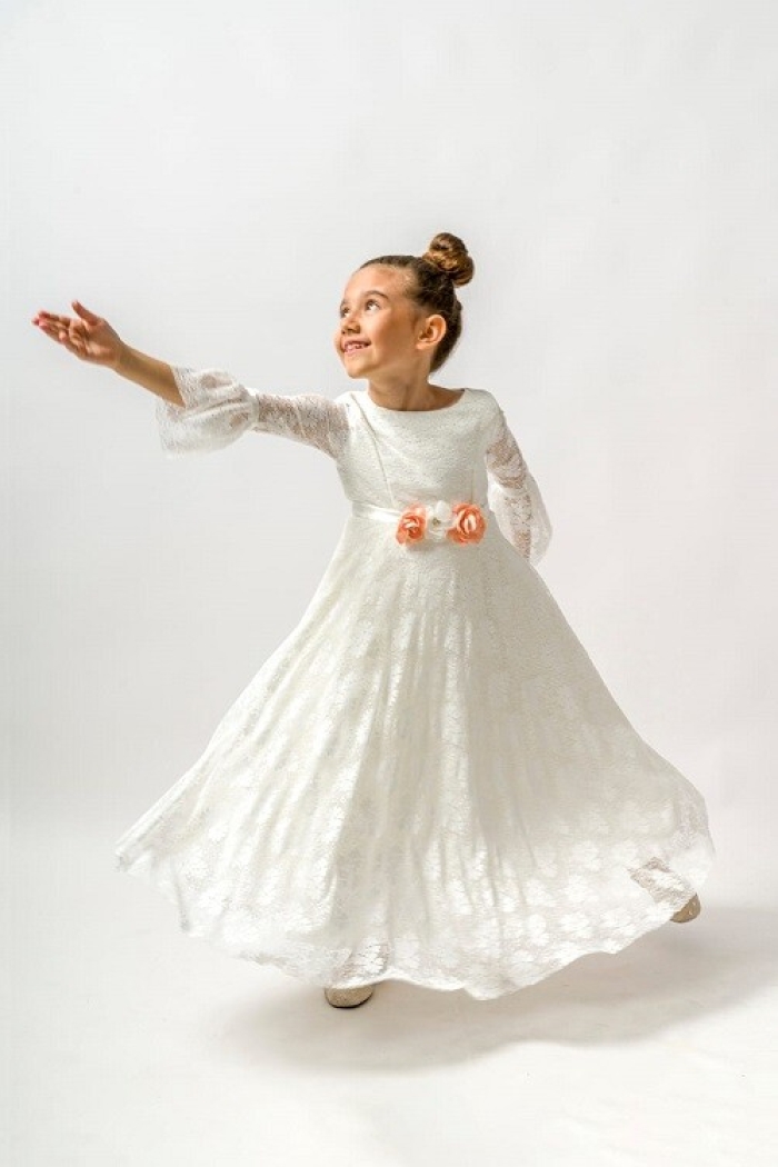 Wholesale Girls Fancy Dress with Clover Lace 6-9Y - Producer: Wecan - Wholesale Kids & Baby Clothes From Turkey - TheBS Kids