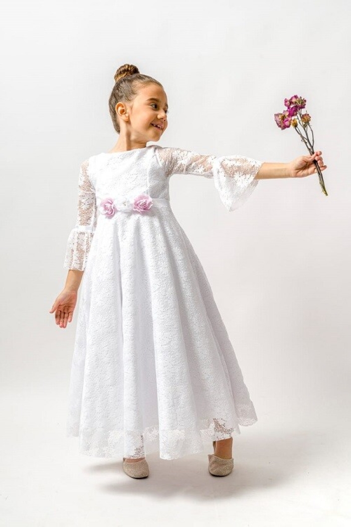Wholesale Girls Fancy Dress with Clover Lace 6-9Y - Producer: Wecan - Wholesale Kids & Baby Clothes From Turkey - TheBS Kids