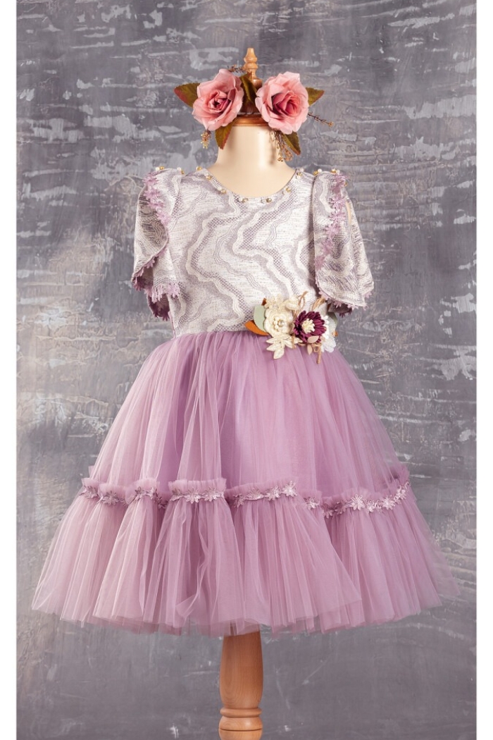 Wholesale Girls Party Wear Dress with Jacquard 6-12Y - Producer: Tivido - Wholesale Kids & Baby Clothes From Turkey - TheBS Kids