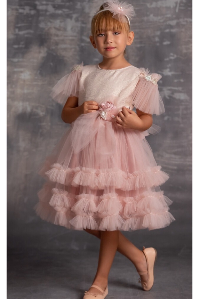 Wholesale Girls Party Wear Dress with Tulle 6-12Y - Producer: Tivido - Wholesale Kids & Baby Clothes From Turkey - TheBS Kids