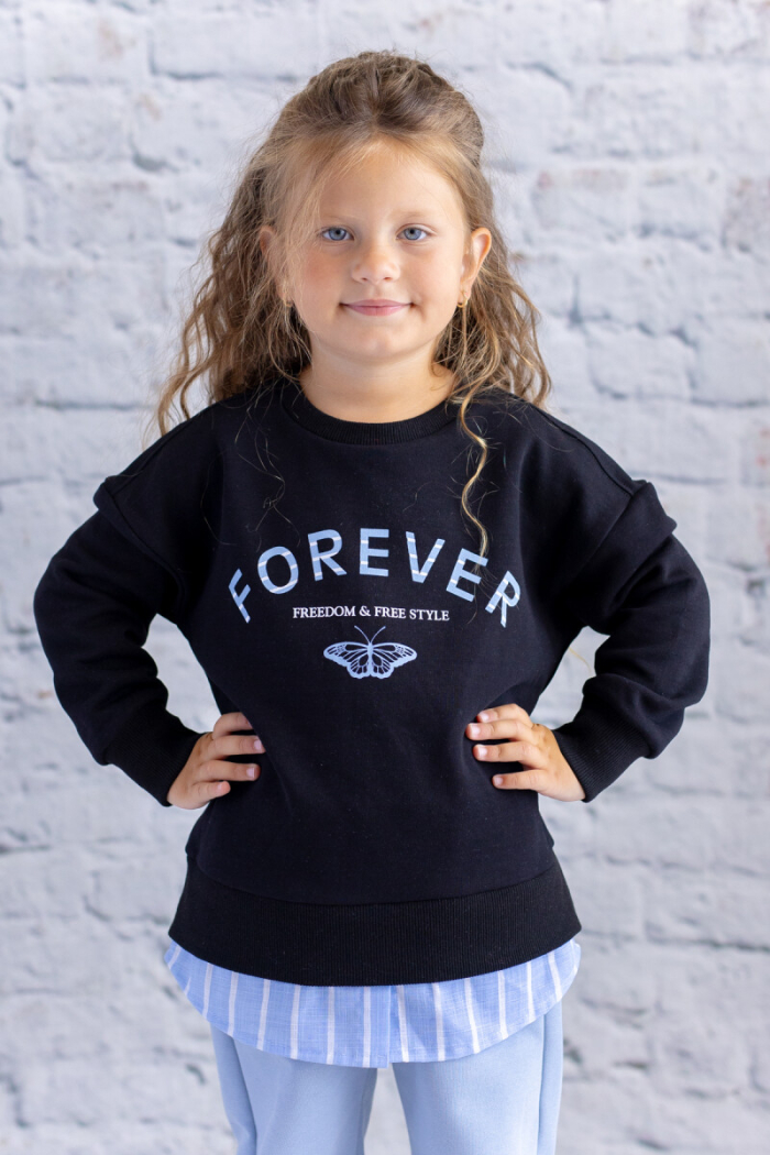 Wholesale Girls' Shirt Detailed Printed Sweatshirt 1-12Y - Producer: Zeyland - Wholesale Kids & Baby Clothes From Turkey - TheBS Kids