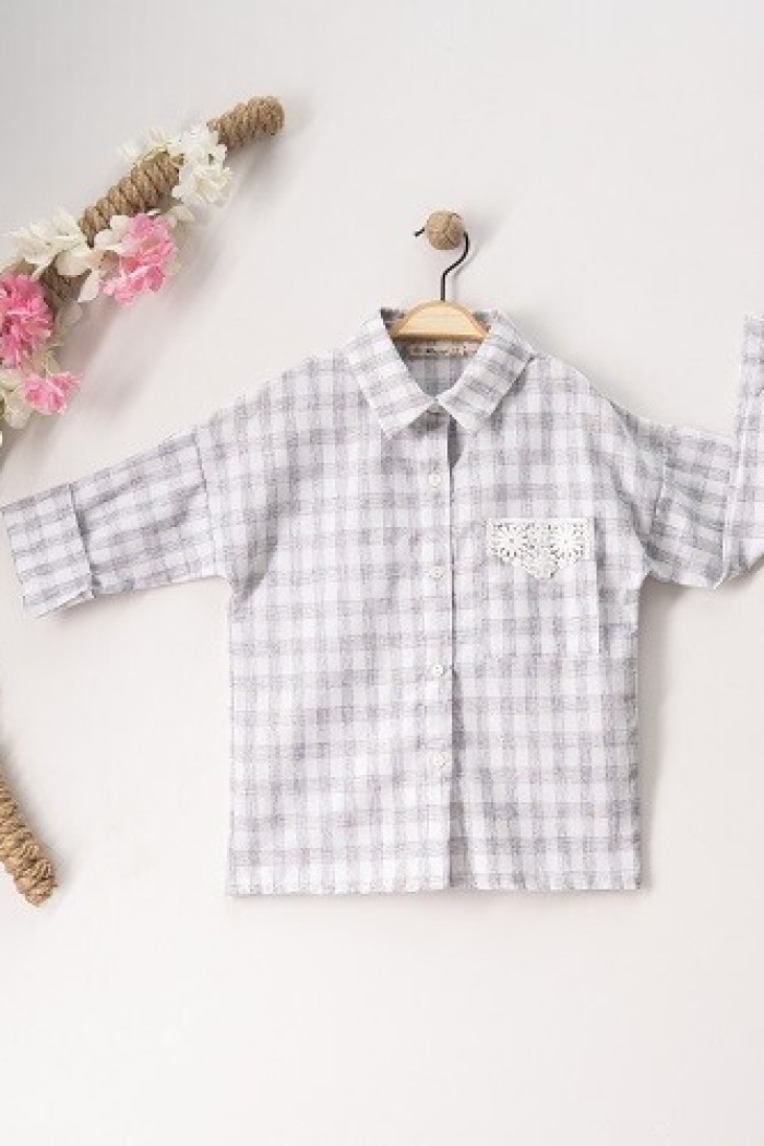 Wholesale Girls Shirt with Plaid 7-10Y - Producer: Büşra Bebe - Wholesale Kids & Baby Clothes From Turkey - TheBS Kids
