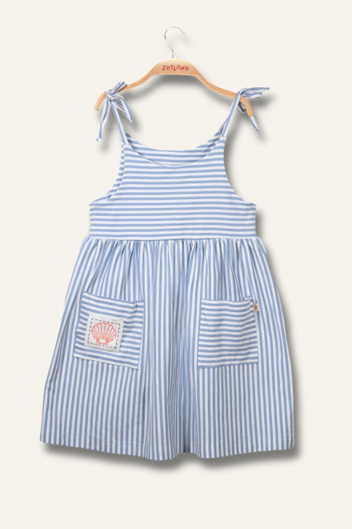 Wholesale Girl's Striped Combed Dress with Straps 1-12Y - Producer: Zeyland - Wholesale Kids & Baby Clothes From Turkey - TheBS Kids