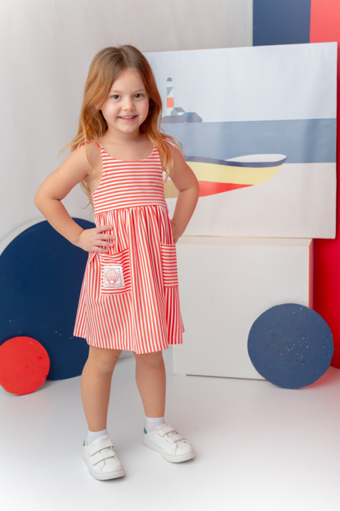 Wholesale Girl's Striped Combed Dress with Straps 1-12Y - Producer: Zeyland - Wholesale Kids & Baby Clothes From Turkey - TheBS Kids