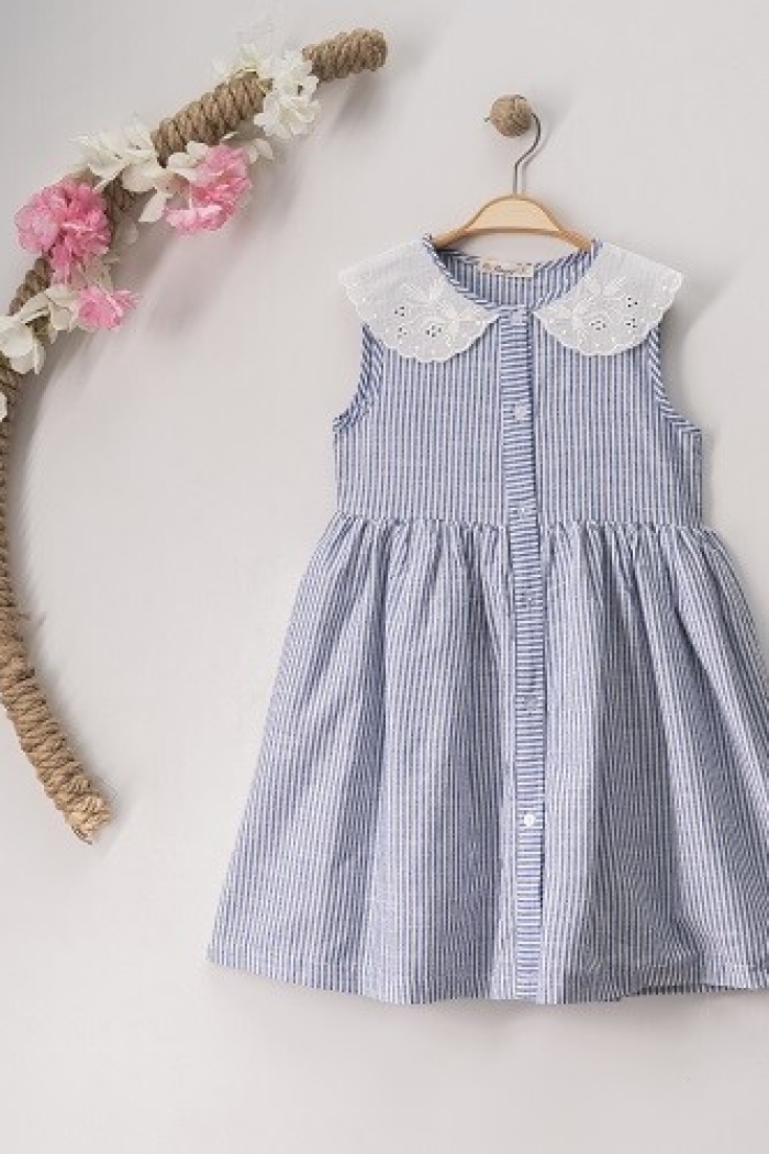Wholesale Girls Striped Dress 7-10Y - Producer: Büşra Bebe - Wholesale Kids & Baby Clothes From Turkey - TheBS Kids