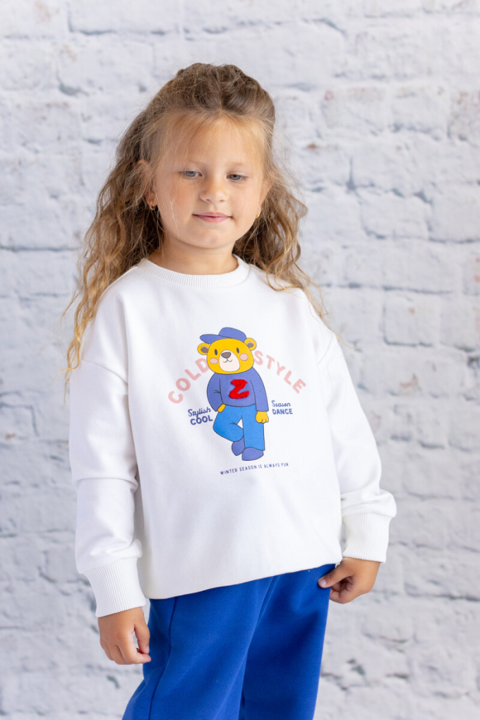 Wholesale Girl's Sweatshirt With Printing and Embroidery Details 1-12Y - Producer: Zeyland - Wholesale Kids & Baby Clothes From Turkey - TheBS Kids