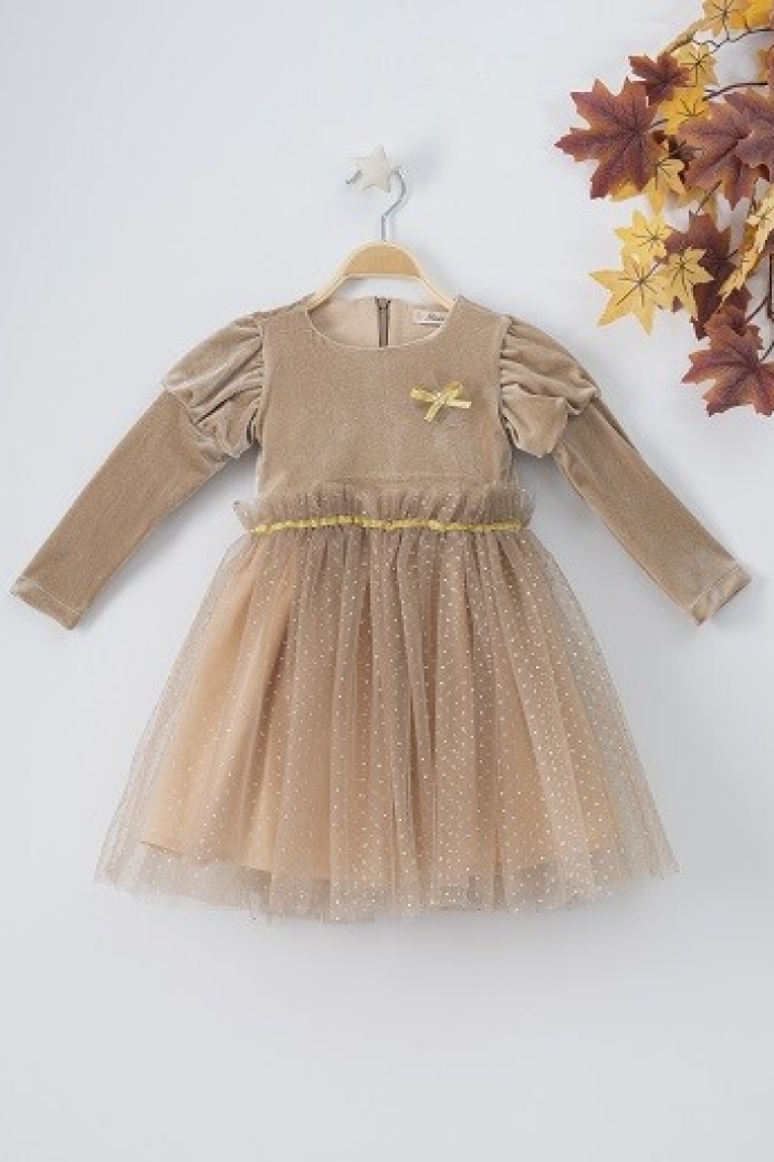 Wholesale Girls Velvet Dress with Tulle 3-6Y Busra Bebe - Producer: Büşra Bebe - Wholesale Kids & Baby Clothes From Turkey - TheBS Kids