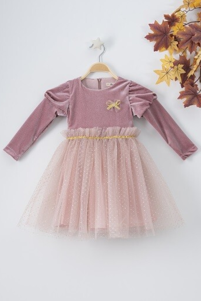 Wholesale Girls Velvet Dress with Tulle 3-6Y Busra Bebe - Producer: Büşra Bebe - Wholesale Kids & Baby Clothes From Turkey - TheBS Kids