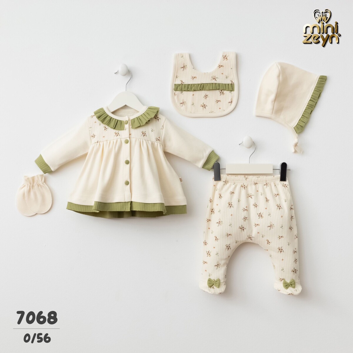 Wholesale Newborn Baby Floral 5-Piece Set 0-3M - Producer: Minizeyn - Wholesale Kids & Baby Clothes From Turkey - TheBS Kids