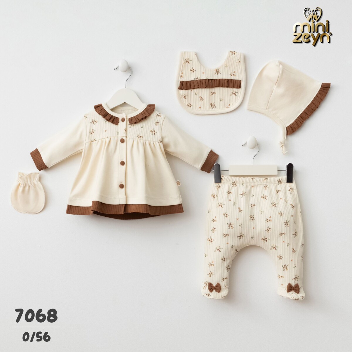 Wholesale Newborn Baby Floral 5-Piece Set 0-3M - Producer: Minizeyn - Wholesale Kids & Baby Clothes From Turkey - TheBS Kids