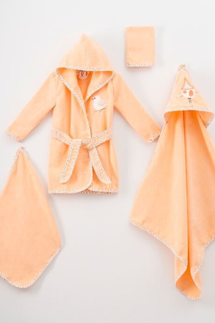 Wholesale Unisex Baby 4-Piece Unisex Bamboo Bathrobe Set 0-36M - Producer: Ramel Kids - Wholesale Kids & Baby Clothes From Turkey - TheBS Kids