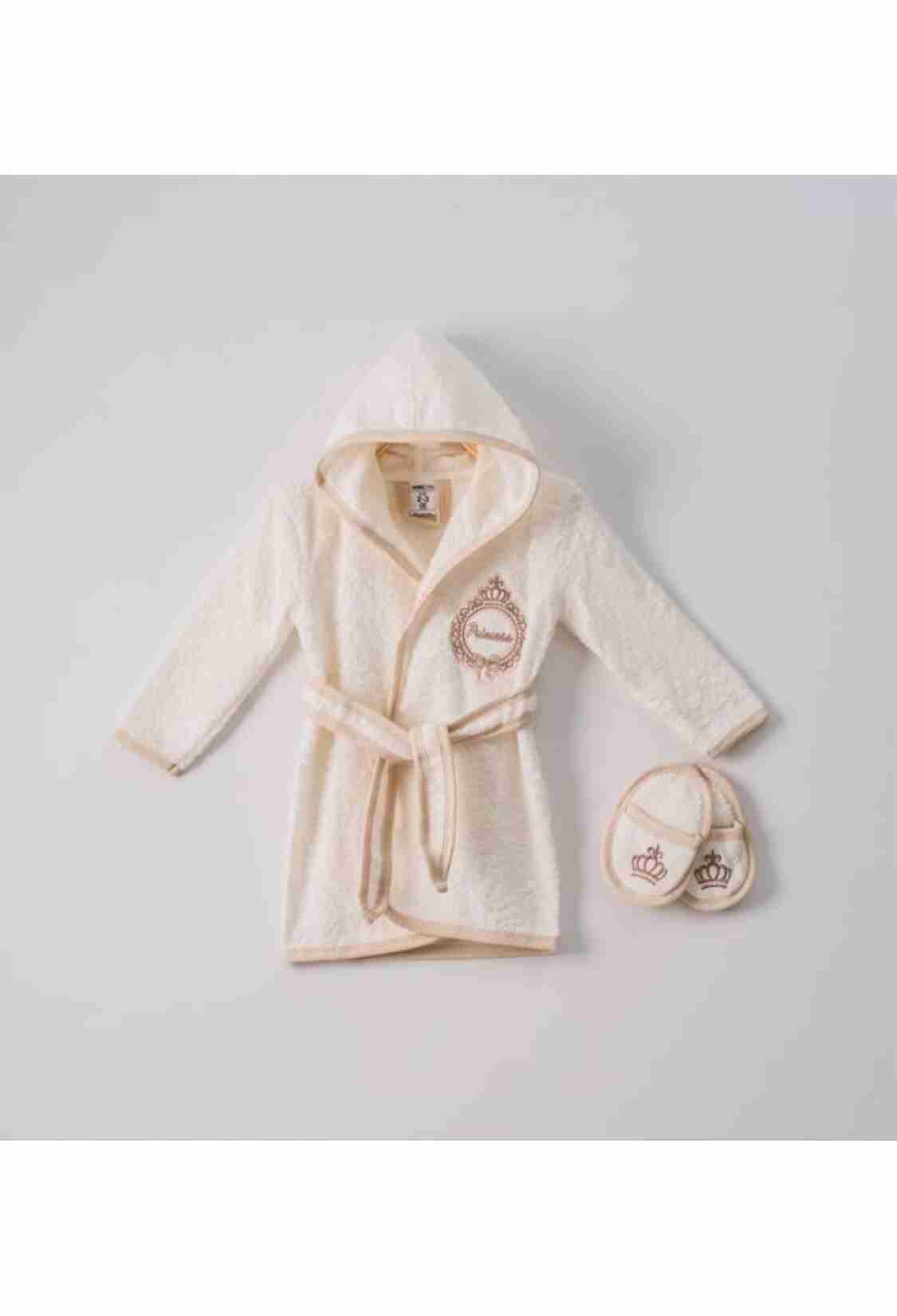 Towel and Bathrobe - 1-4 Yaş 2'li Kız Bebek Bornoz 1072-452K - Brand: Ramel Kids - Kids & Bby Clothes From TheBS Kids Turkey