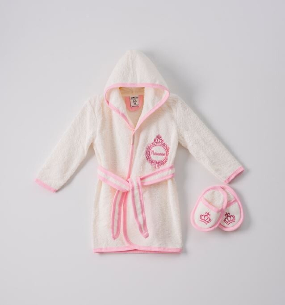 Towel and Bathrobe - 1-4 Yaş 2'li Kız Bebek Bornoz 1072-452K - Brand: Ramel Kids - Kids & Bby Clothes From TheBS Kids Turkey