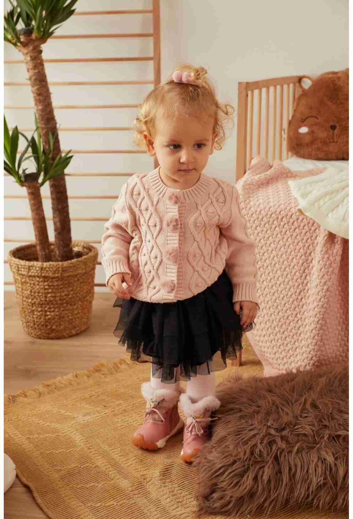 - 100% Organic Cotton With GOTS Certified Knitwear Diamond Bubble Cardigan 3-12M 1061 - 121053 - Brand: Uludağ Triko - Kids & Bby Clothes From TheBS Kids Turkey