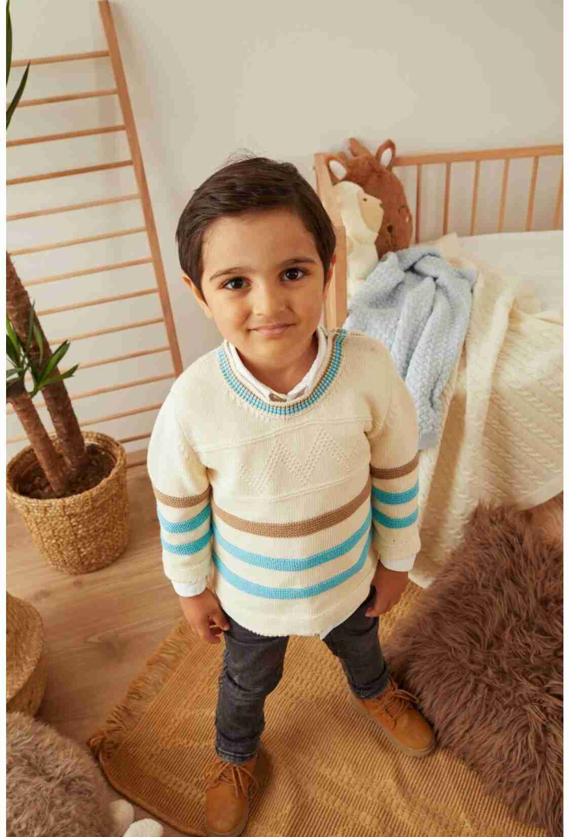 - 100% Organic Cotton With GOTS Certified Knitwear Zigzag Sweater 12-36M 1061 - 121067 - Brand: Uludağ Triko - Kids & Bby Clothes From TheBS Kids Turkey