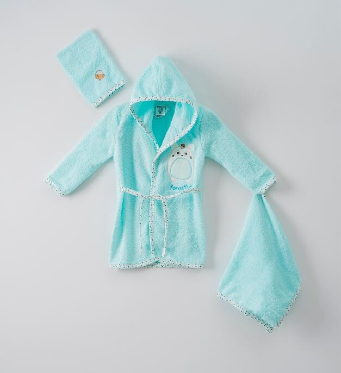 Towel and Bathrobe - 3'lü Bebe Bornoz Set (Kutulu) 1072-710 - Brand: Ramel Kids - Kids & Bby Clothes From TheBS Kids Turkey