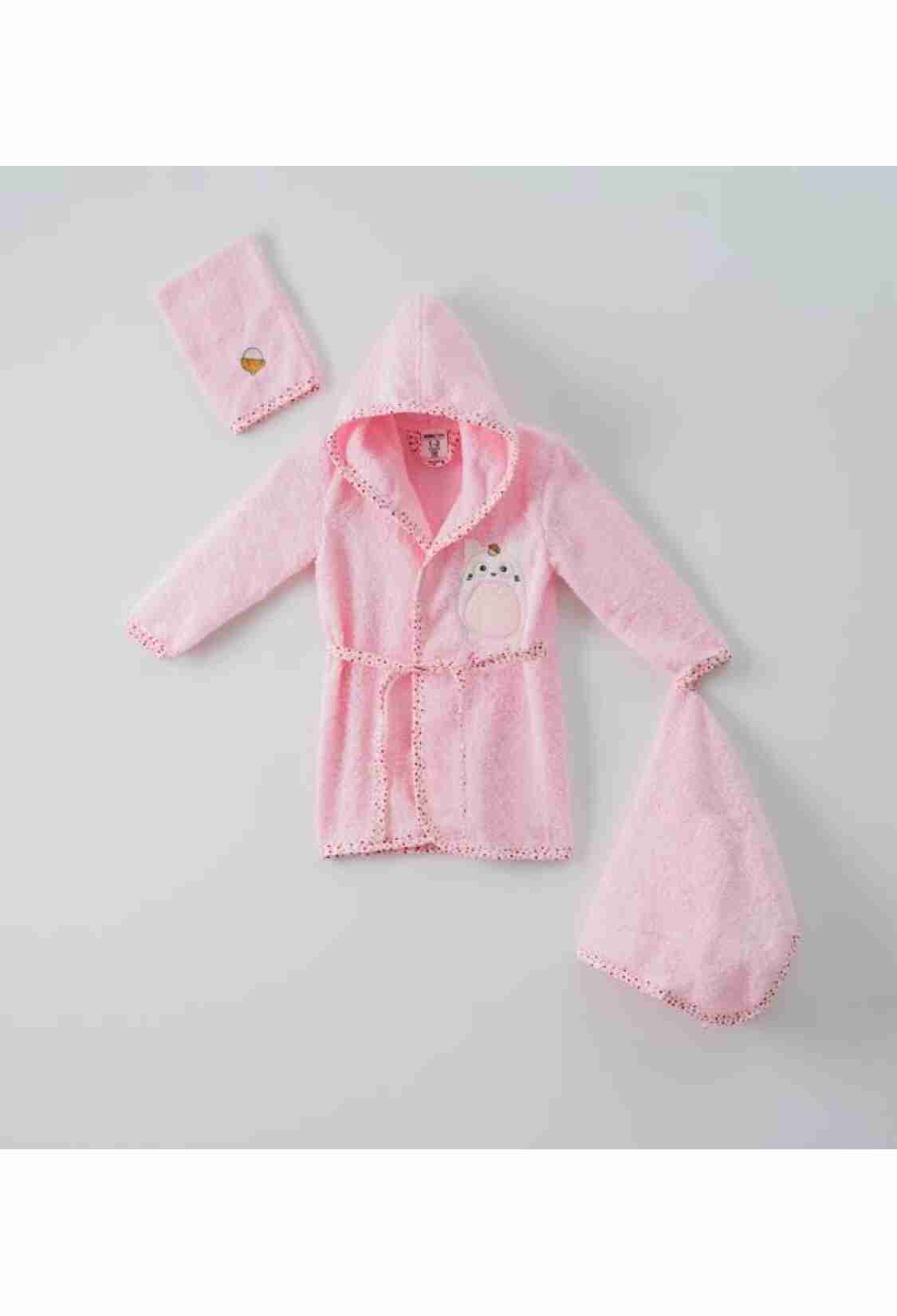 Towel and Bathrobe - 3'lü Bebe Bornoz Set (Kutulu) 1072-710 - Brand: Ramel Kids - Kids & Bby Clothes From TheBS Kids Turkey